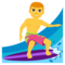 Man Surfing emoji on Emojione
